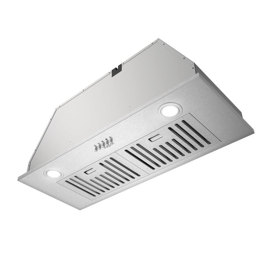 Magicin Built-in/Insert Range Hood 30 inch, 600 CFM 3 Speed Vent Hood, Ducted/Ductless Convertible, Stainless Steel Kitchen Exhaust Fan Hood with Bright LED Light, Baffle Filters and Charcoal Filters