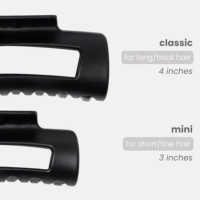 The Original Mello Hair Claw Clip Squishy Claw Clip Made in Korea Patent Pending 30021976 (Black, Medium)