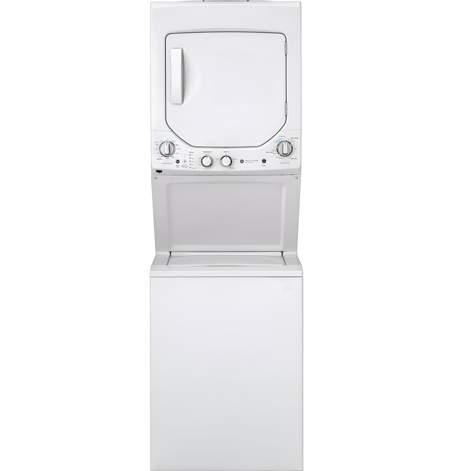 GE Unitized Spacemaker® 3.8 Cu. Ft. Washer and 5.9 Cu. Ft. Electric Dryer Laundry Center, 27-Inch, White – GUD24ESSMWW