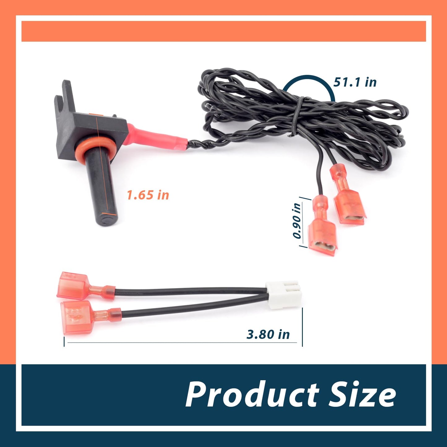 Lisnhlin ECS0275 Water Temperature Sensor Compatible with AquaCal Pool Heater Heat Pump, 10K RT Angle Water Temperature Sensor Rreplace STK0127