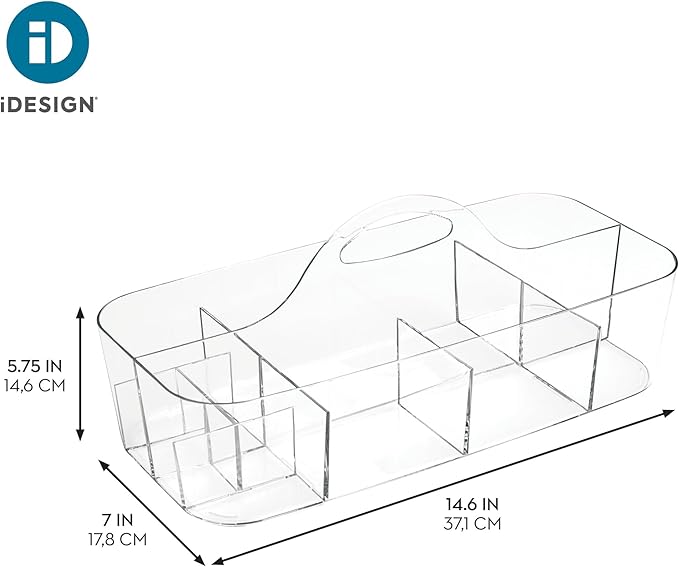 iDesign Recycled Plastic Cosmetic Organizer Tote, The Clarity Collection Ã¢ÂÂ 14.5Ã¢ÂÂ x 7Ã¢ÂÂ x 5.75Ã¢ÂÂ, Clear Bin