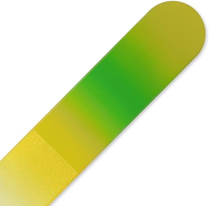 Mont Bleu Rainbow Crystal Nail File in Black Pouch - Small/Purse Size - Czech Tempered Glass - Handmade in Bohemia (Czech Republic)