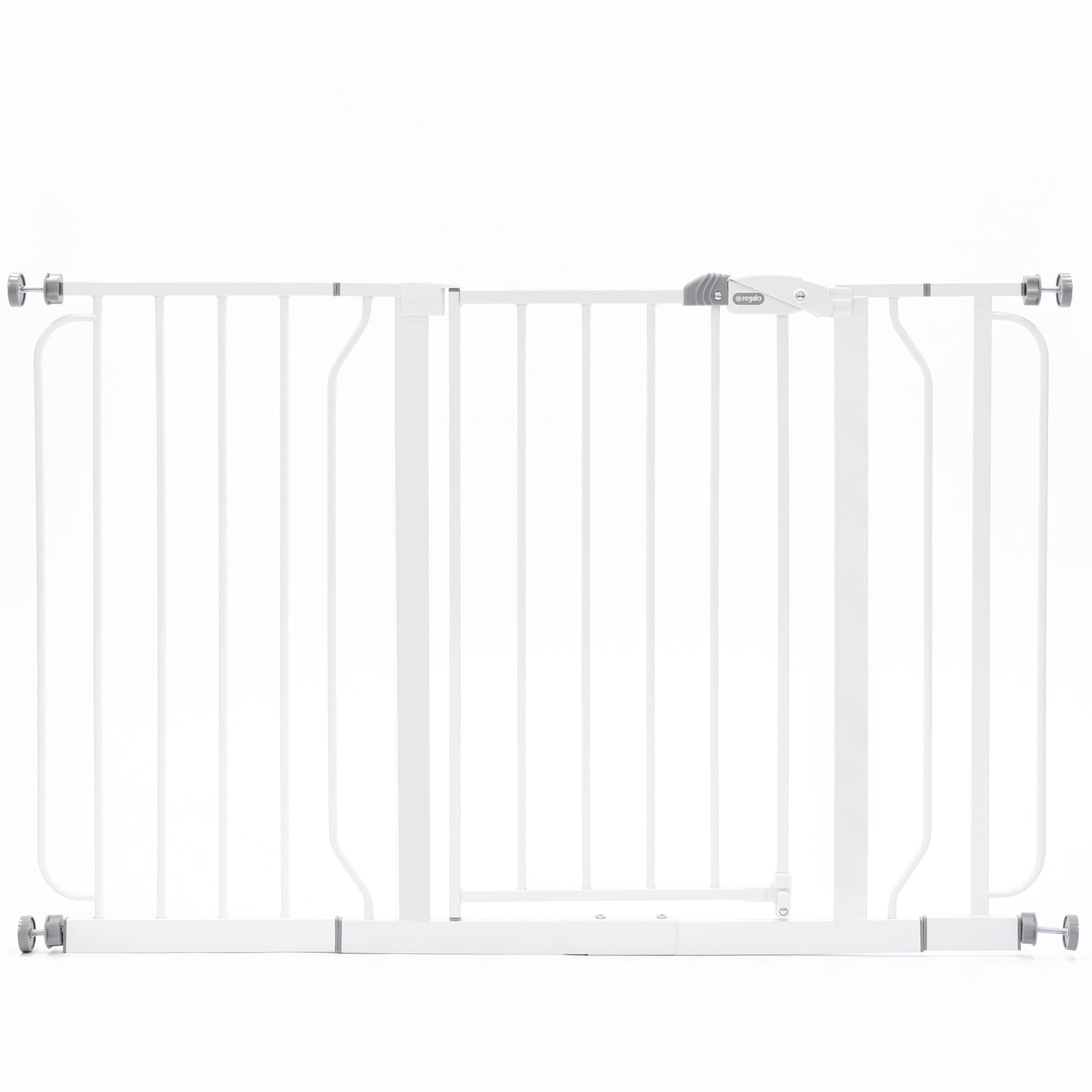 Regalo Safety 29-49" Easy Step Extra Wide Baby Gate for Doorways & Bottom of Stairs, Pressure Mounted Safety Gate with Door for Babies, Toddlers & Pets, White