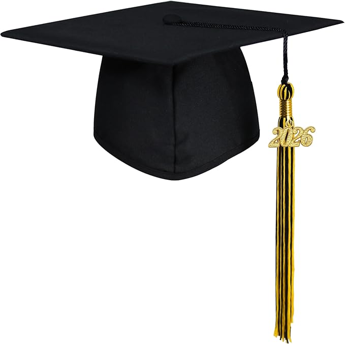 GraduatePro Matte Graduation Cap with 2026 Tassel for Adults High School and Bachelor Master 12 Colors