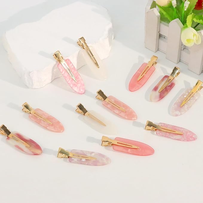 Canitor No Crease Creaseless Hair Clip for Women Pink No Bend Hair Clips for Makeup Styling Accessories Alligator Barrettes Bangs Preppy Tween Teen Girls Gifts Trendy Stuff Flat Clips