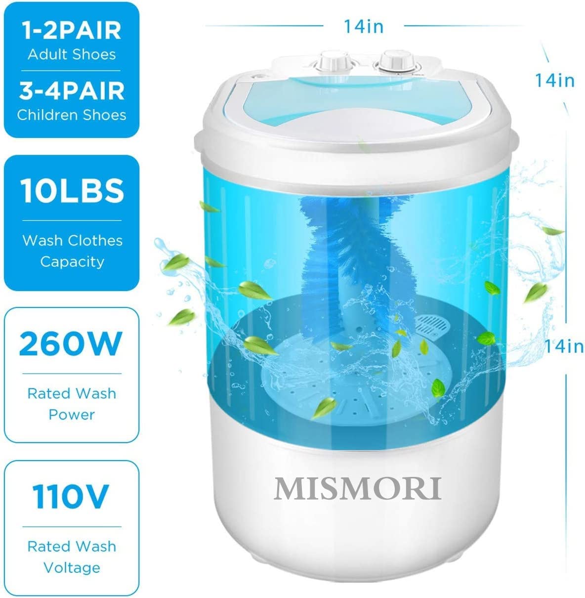 MISMORI Portable Shoes Washing Machine, Mini Portable Washing Machine, Smart Lazy Automatic Shoes Washer, for Apartments Camping Dorms Business Trip College Rooms
