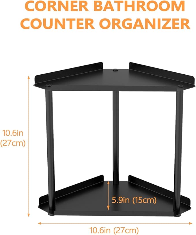 FLE Corner Bathroom Counter Organizer, Bathroom Organizer Countertop,Countertop Storage Shelf for Bath