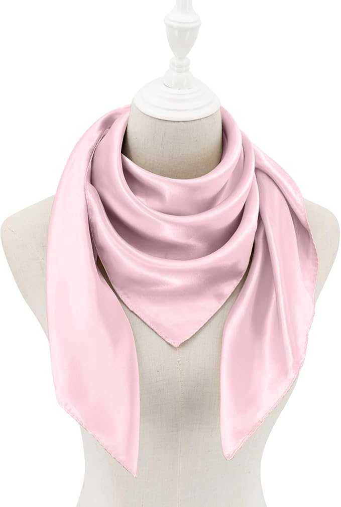 vimate 35" Square Silk Like Head Scarf - Women's Fashion Satin Scarf Bandana for Hair Wrapping at Night.