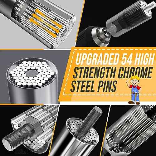 Super Universal Socket Tools Set - Power Drill Adapter Grip Socket for Men and Women - Cool Gadgets and Stocking Stuffers Ideas for Dad, Husband, Him