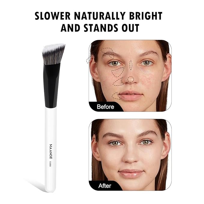 MAANGE 6 PCS Foundation Contour Conceal Brush Set, Makeup Brushes, Eyeshadow Concealer Brushes, Double Sided Blending Eyebrow Brush Professional Face brushes Set Tools, For Liquid, Cream, Loose Powder