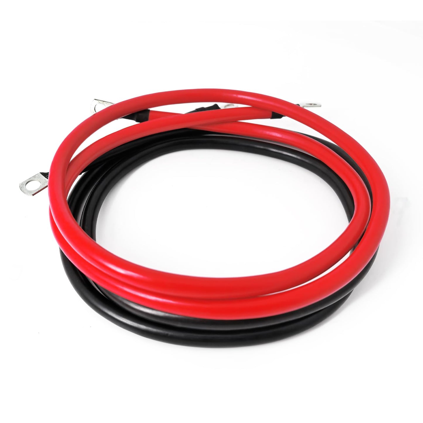 2 AWG Battery Cable 3FT 2 Gauge Pure Copper Battery Inverter Cables with 3/8 in Lugs Both Ends Power Inverter Wire Set for Automotive Solar Power Inverter Marine Boat RV Car Motorcycle (3FT)