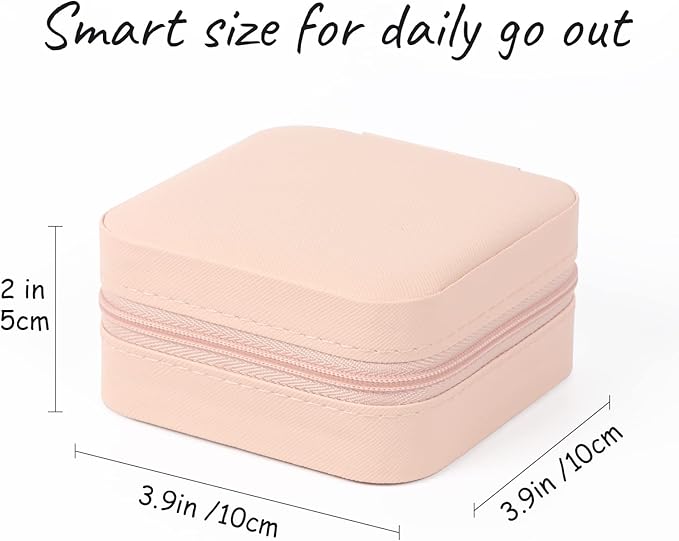 Travel Jewelry Case Small Jewelry Box Jewelry Organizer Storage Case Portable PU Leather Mini Jewelry Travel Case for Girls Womens Earring, Necklace, Rings,Bracelets