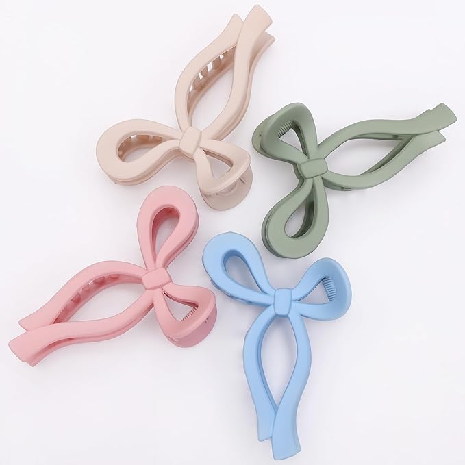 4 Pcs Bow Hair Clips Elegant Hair Claw Butterfly Hair Accessories for Girls Nonslip Butterfly Clips Hair Styling Accessories for Women