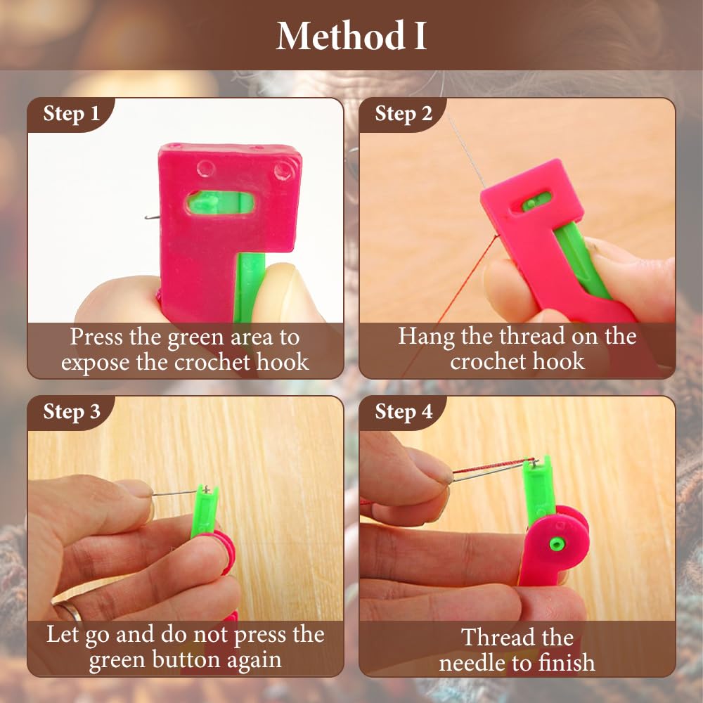 Automatic Threading Aid Needle Threader,Mini Manual Sewing Machine Needle Threaders,Household Portable Hand Sewing Needle Threader for Embroidery,Cross Stitch Craft (1 Pcs (Random Color))
