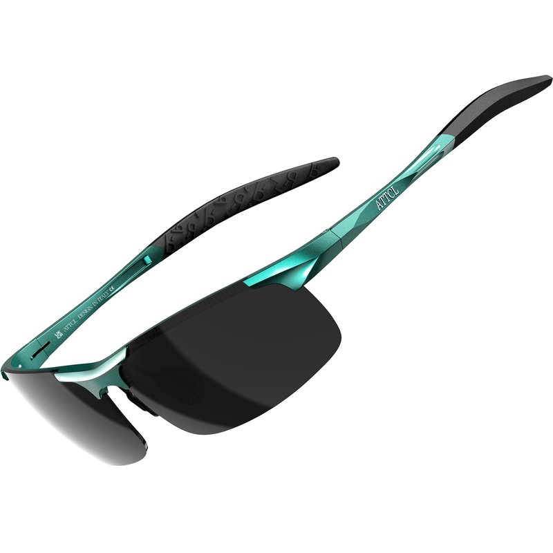 ATTCL 0.9 oz Polarized Sunglasses Men Sports: UV Protection Anti Glare Wrap Around Lightweight Metal Fishing Golf Running