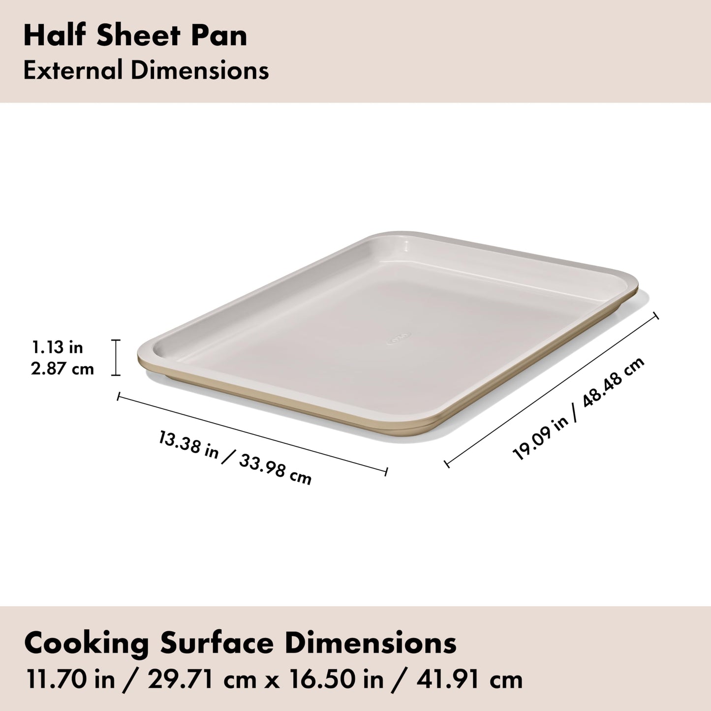 OXO Good Grips Non-Stick Pro Ceramic Coated Metal Bakeware Half Sheet Pan – Biscuit