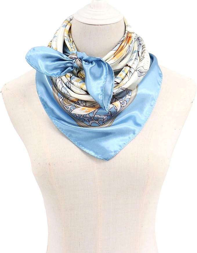 vimate 35" Square Silk Like Head Scarf - Women's Fashion Satin Scarf Bandana for Hair Wrapping at Night.