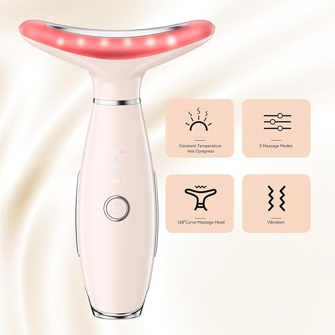 Neck Face Massager, Portable Face Sculpting Tool, 3 Modes Facial Massager, Face Massager Tool for Skin Care (Nude)