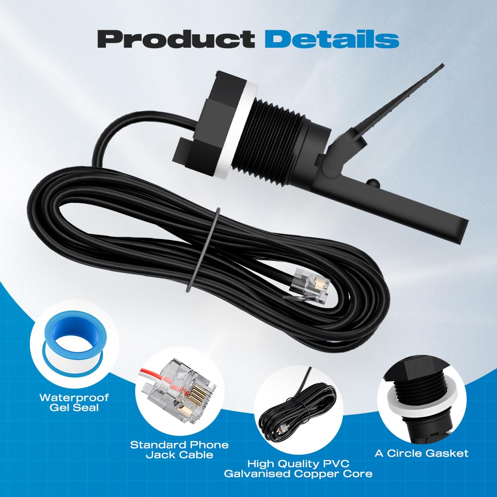 Malictele Flow Switch, GLX-FLO-RP for Hayward Goldline Aquarite Salt System Pool Flow Sensor Suitable Hayward Salt Cell and Chlorine Generator with 15ft Cable Pool Flow Switch