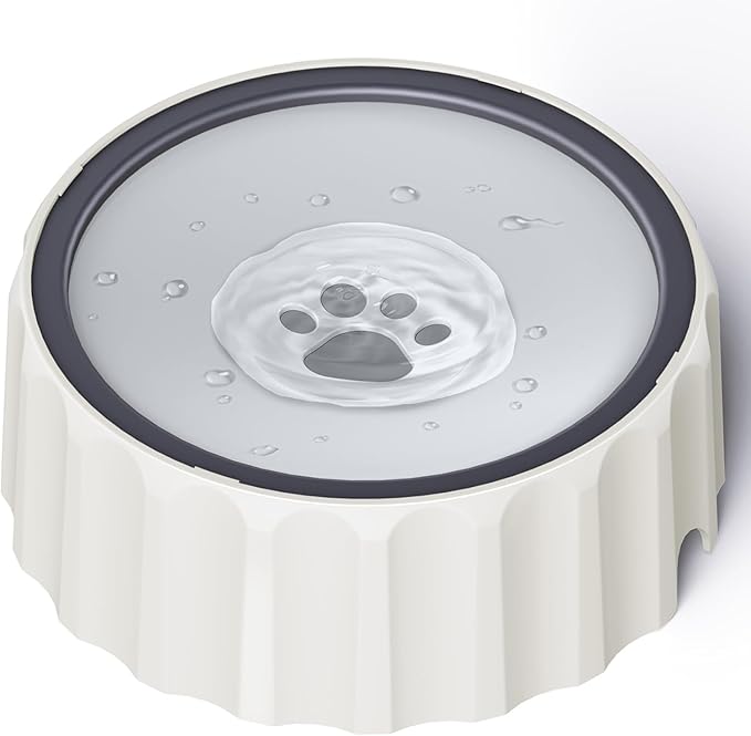 Dog Small Animals Water Bowl No Spill 70oz/2L Large Capacity Dispenser Non Slip No Splash Small Animals Bowl Pet Slow Feeder No Drip Dog Water Bowl on Vehicle for Dogs and Cats - Grey