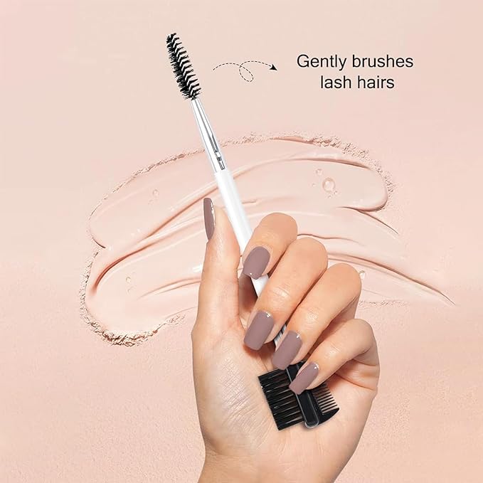 3 Head Eyebrow Eyelash Shaper Eyelash Comb Double Head Brush Makeup Grooming Tool cosmetic with 3 Different Spoolie Brushes for Separating Lashes, Eliminating Mascara Clumps, Grooming and Shaping Brow