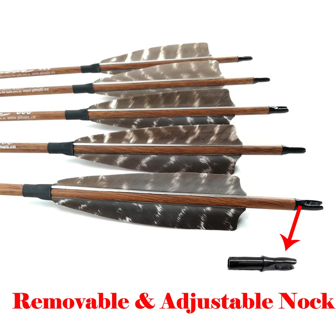 Pinals Traditional Archery Hunting Arrows 400 500 600 Spine Turkey Feather 30 32 Inch Carbon Shafts for Recurve Longbow Compound Bows Targets 12PCS 400