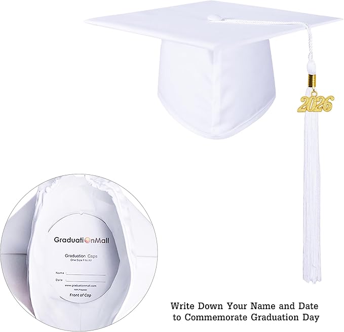GraduationMall Matte Kindergarten & Preschool Graduation Cap for Kids with 2026 Tassel Black