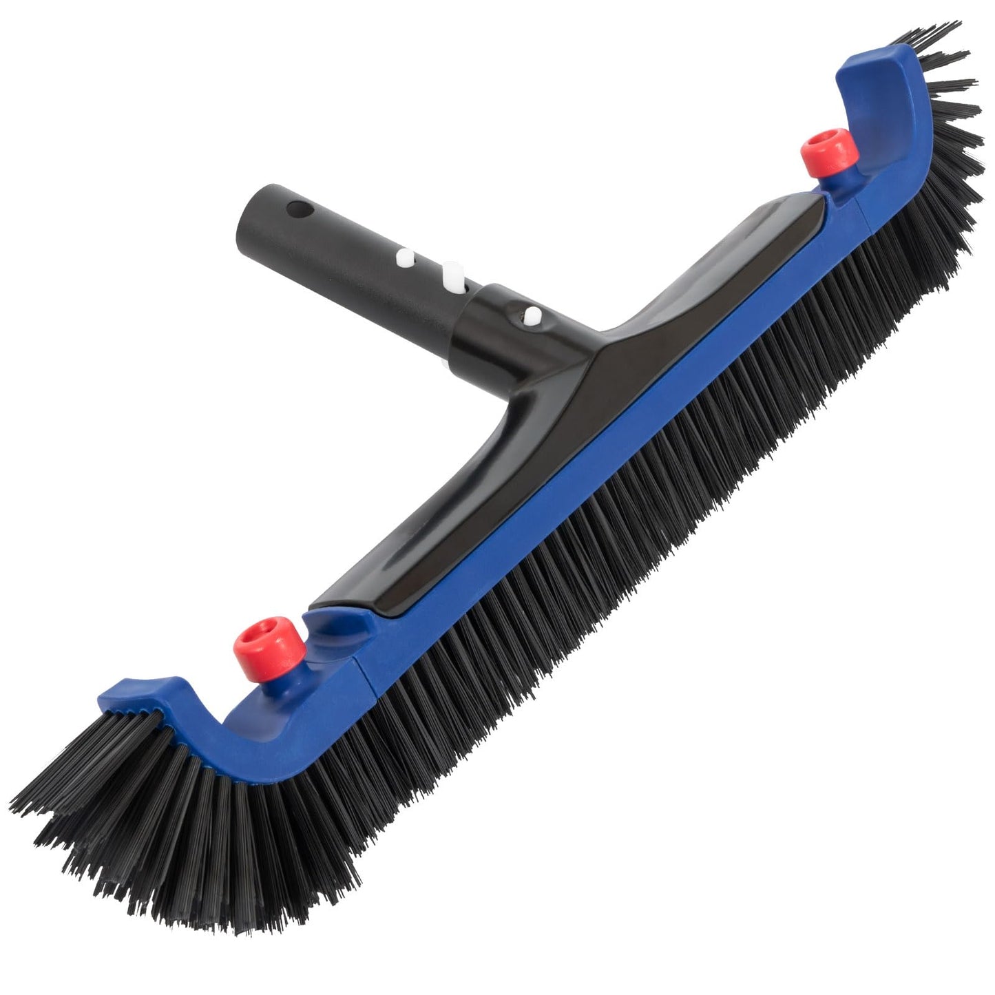 POOLAZA 20'' Pool Brush, Curved Ends Pool Brush Head for Inground Pools with BPT Bristles & EZ Clip, Premium Pool Brushes for Cleaning Pool Walls & Floors, Heavy Duty High-Efficiency Pool Scrub Brush