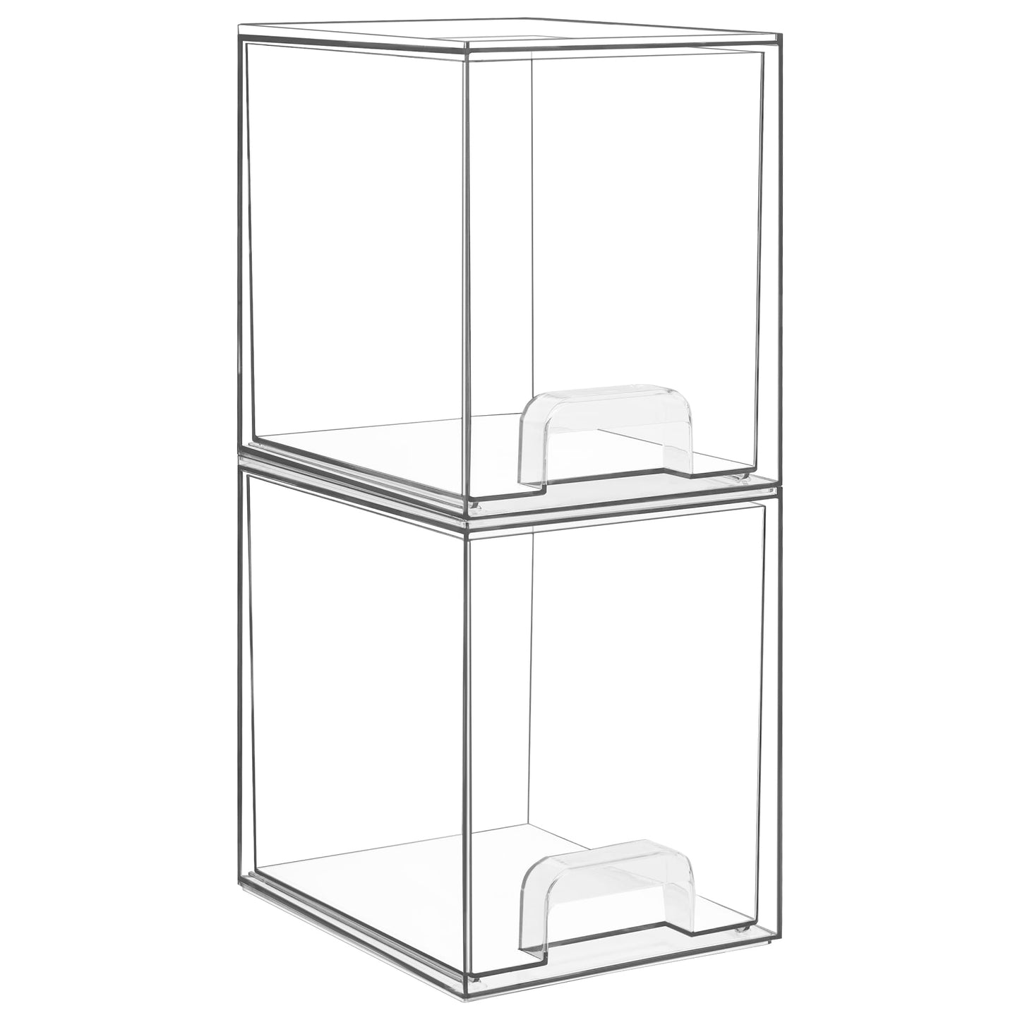 Vtopmart 12.1''W Clear Stackable Storage Drawers,8 Pack Acrylic Plastic Organizers Bins for Makeup Palettes, Cosmetics and Beauty Supplies,Ideal for Vanity, Bathroom,Cabinet,Desk Organization