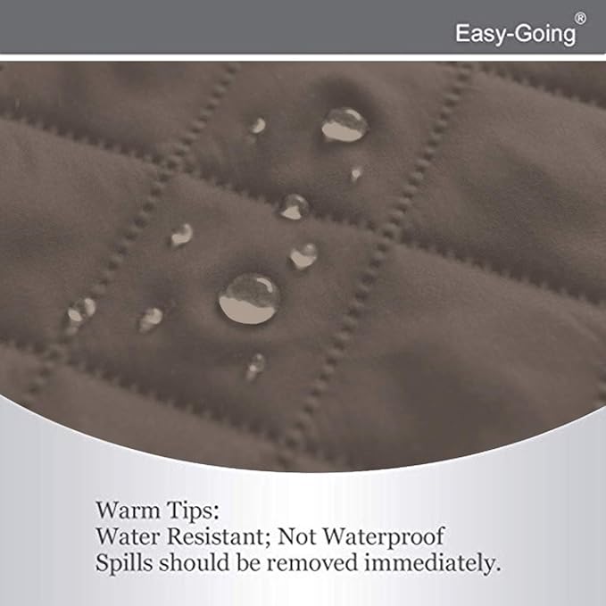 Easy-Going Futon Slipcover - Reversible Sofa Cover, Armless, Water Resistant - Protects Against Pets & Kids (Taupe/Ivory)