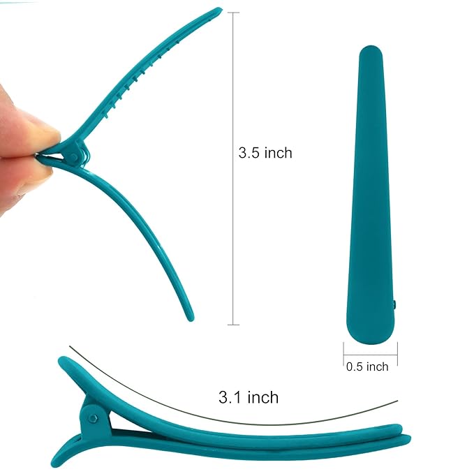 YISSION 12 PCS 3.1 Inch Matte Alligator Duck Billed Hair Clips for Styling Sectioning, No Crease Hair Barrettes and Accessories for Women Girls Blue