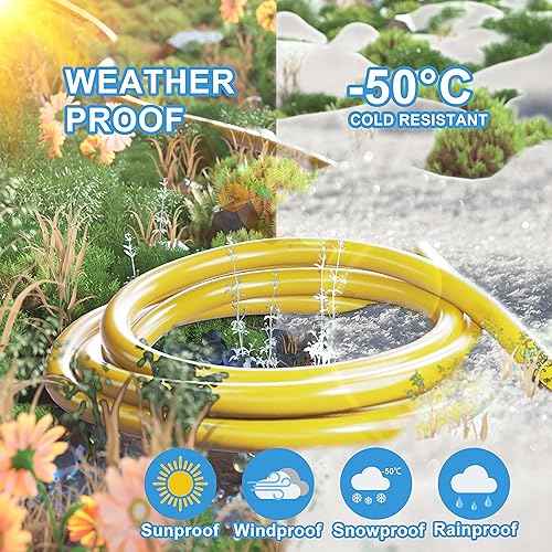 HUANCHAIN 12/3 25ft 2 Pack Heavy Duty Outdoor Extension Cord 25 ft Waterproof with Lighted end, Flexible Cold-Resistant 3 Prong Electric Cord Outside, 15Amp 1875W 12AWG SJTW, Yellow, ETL