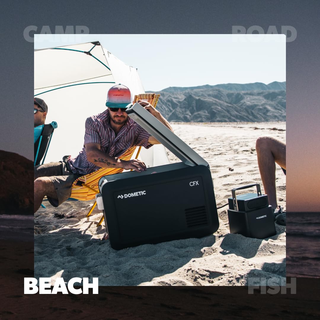 Dometic CFX3 25-Liter Portable Refrigerator and Freezer, Powered by AC/DC or Solar