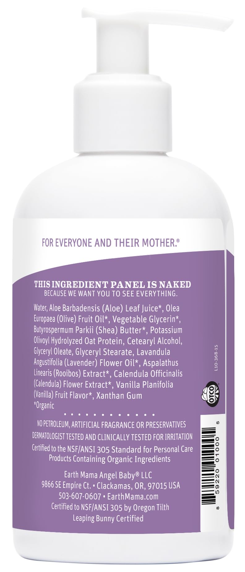 Earth Mama Calming Lavender Baby Lotion for Dry Skin, Calendula Cream for Newborn Skin Care, Children's Moisturizer, Aloe Juice, Rooibos, & Shea Butter, Lavender Lotion, 8 Fl Oz (2Pk)