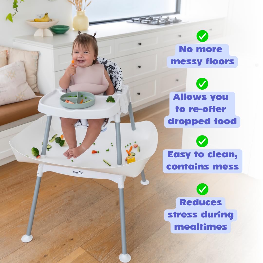 CATCHY - Food Catcher - Compatible with Evenflo 4-in-1 Eat & Grow High Chair + 11 Other High Chairs - Highchair Sold Separately - Baby & Toddler Food & Mess Catcher - Under High Chair Accessory