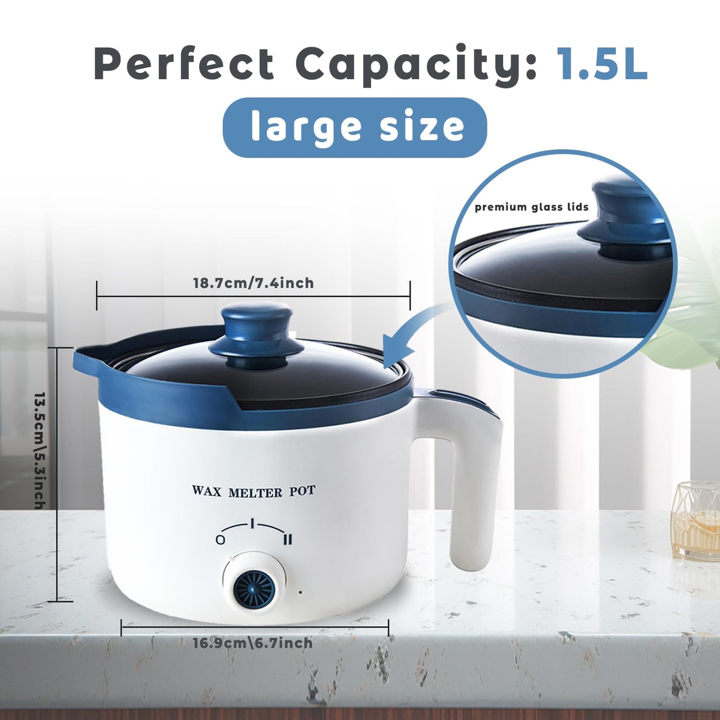 Ksedcon Candle Melting Pot, Electric Wax Melter for Candle Making with Pouring Spout, Non-Stick Small Candle Making Pouring Pot