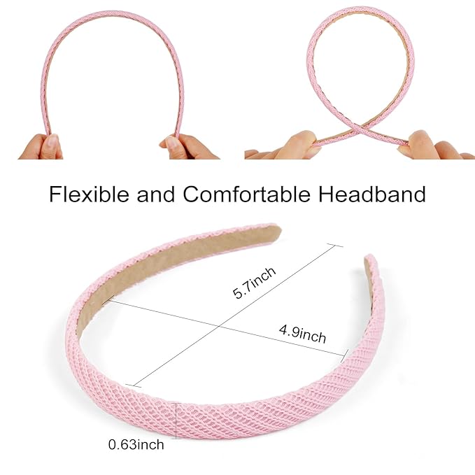 AIBFRID Headbands for Women Non Slip Thin Knitted Hairbands Trendy Headband for Women's Hair Cute Solid Colors Fashion Hair Accessories 4 PCS
