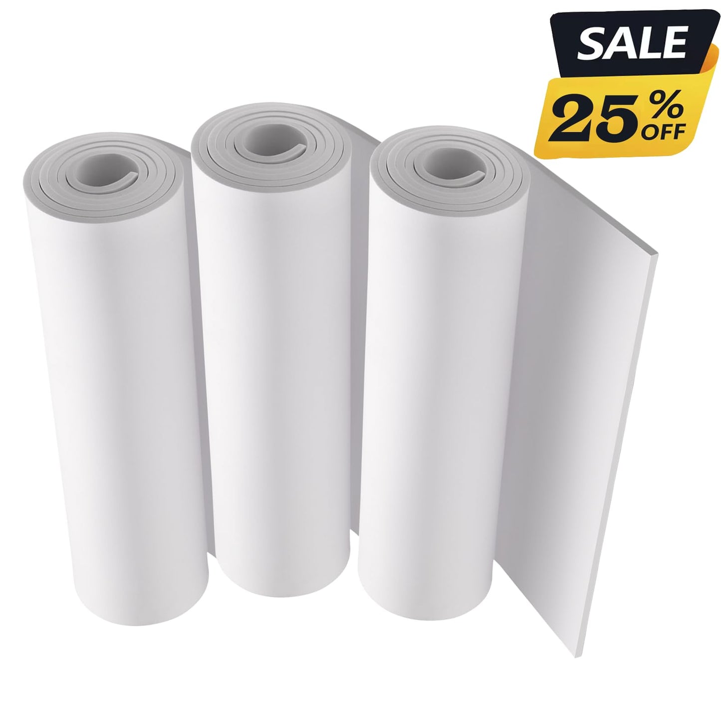 3-Pack 4mm Thick White Eva Foam Sheets roll, 13.9" x 59" Premium eva Craft Foam for Halloween Cosplay Costume by MEARCOOH