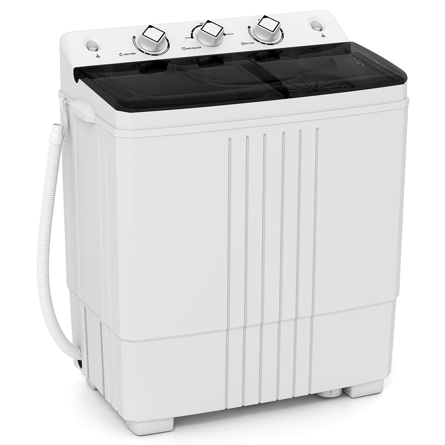 Giantex Washing Machine, 20Lbs Capacity, Washer and Spinner Combo, Portable Compact Twin Tub 12Lbs Washing and 8Lbs Spinning, Inlet and Drain Hose, Laundry Washer for Apartment RV Dorm
