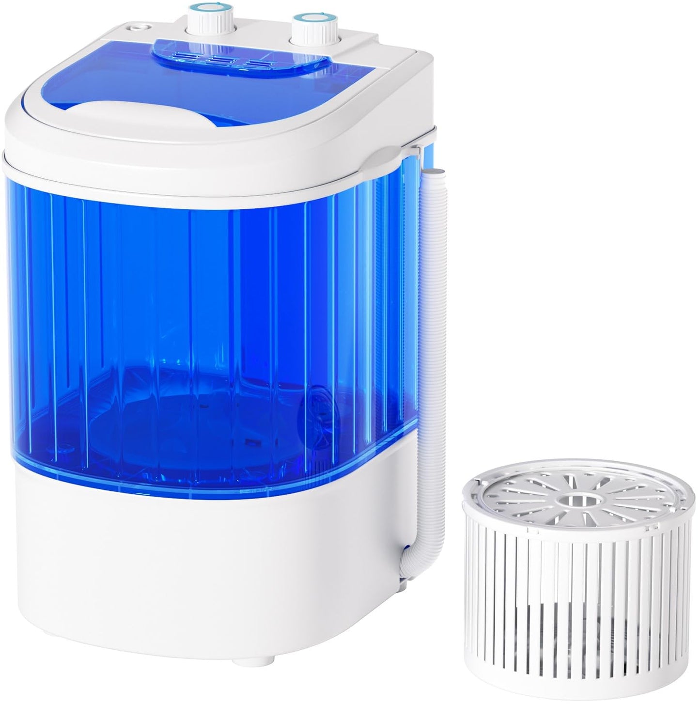 INTERGREAT Portable Washing Machine, 6.6 Lbs Mini Washer Machine, Single Tub Laundry Small Washer for Apartments, Dorms, RV, Traveling (Blue)