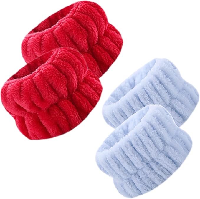 2 Pairs Wrist Washband for Women Washing Face, Wrist Spa Washband Absorbent Wristbands, Prevent Liquids from Spilling Down Your Arms