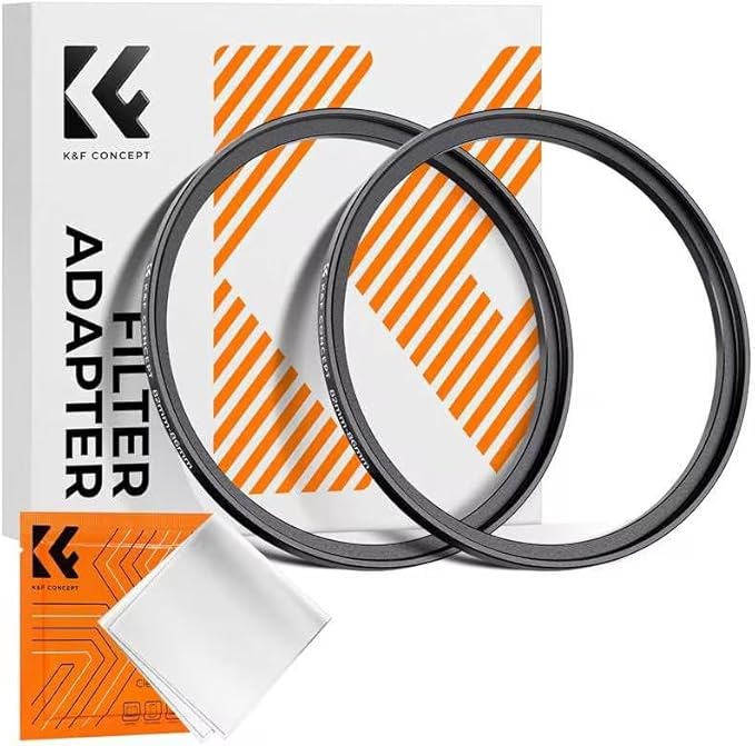 K&F Concept 55-77mm(2 Pcs) Step-Up Ring Adapter, 55mm to 77mm Step Up Filter Ring for 55mm Lens Install 77mm ND CPL UV Lens Filter