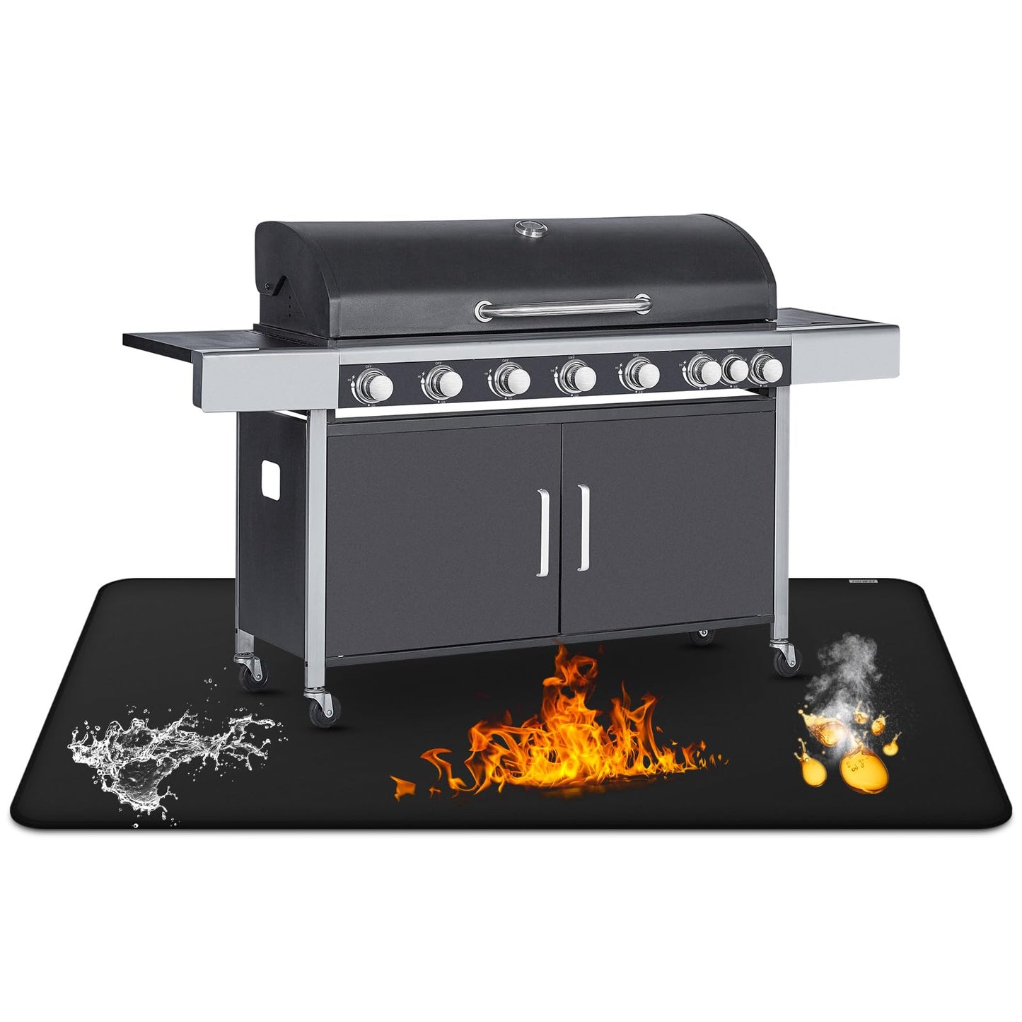 FIREWESS 40 x 60inch Under Grill Mat for Outdoor Grill, Double-Sided Fireproof Grill Pad,Perfect for Outdoor Barbecue Spots,Fireproof, Waterproof Grill Floor Pads Fire Pit Mat Fireplace Mat