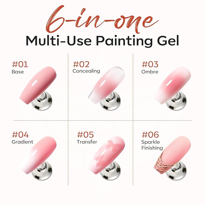 modelones Pat Paint Gel Nail Polish, 2 Colors Soak Off UV Patting Gel Polish Pigmented Colors for Ombre & Gradient & Blush Blooming & French Tip Nail Art, Radiant Red