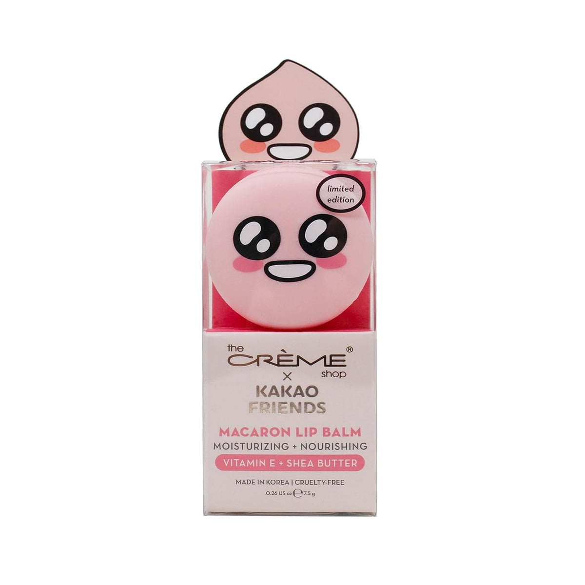 The Creme Shop Macaron Lip Balm - Shea Butter & Vitamin E Infused - Moisturize & Soften Lips - Decadent & Nourishing Lip Care – APEACH (Peach Milk Tea)