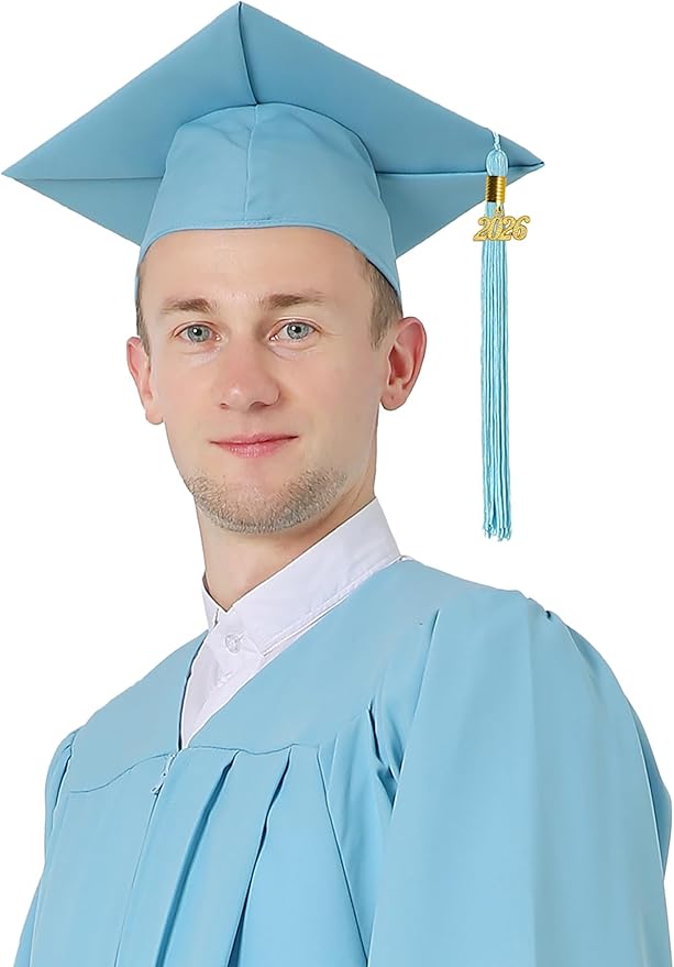 GraduatePro Matte Graduation Cap with 2026 Tassel for Adults High School and Bachelor Master 12 Colors
