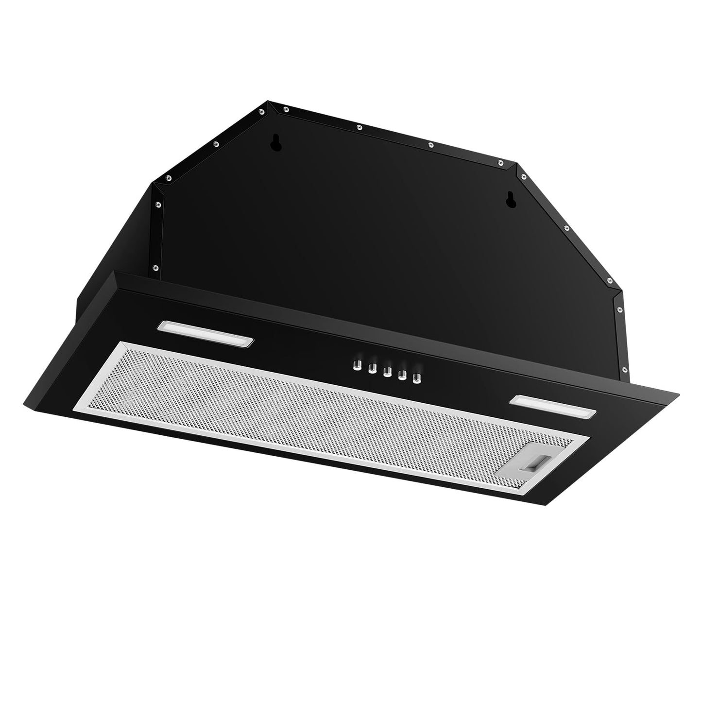 Insert Range Hood 24Inch, Built-in Kitchen Hood with 353 CFM, 3-Speed Vent Hood with Push Button Control LED Lights, Metal Filter, Suitable for Home kitchen, Compact Kitchen, Apartments