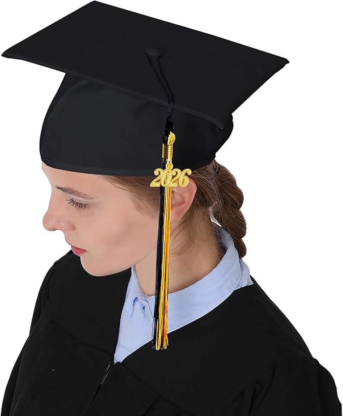 GraduationMall Matte Graduation Cap with 2026 Tassel for High School & Bachelor