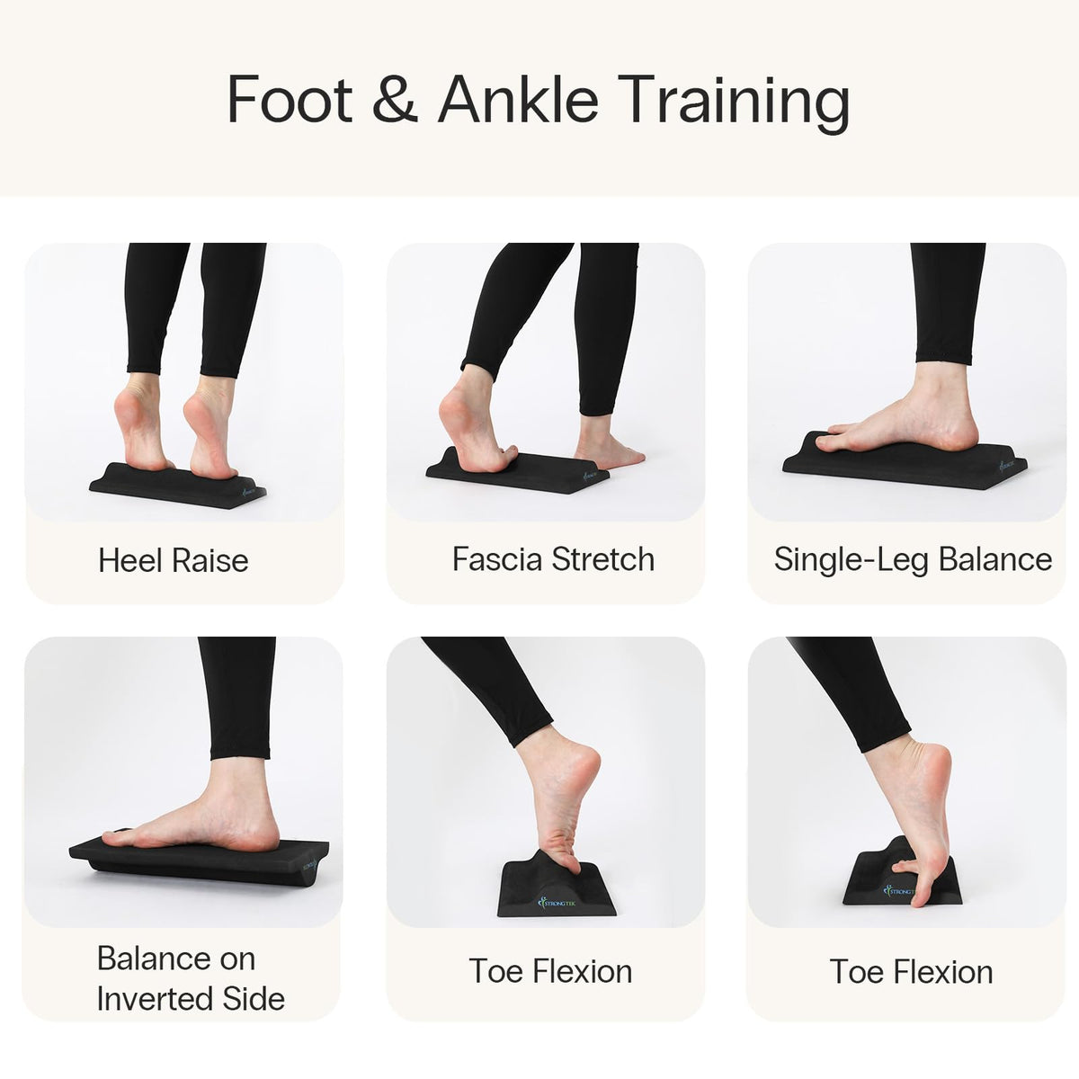StrongTek Plantar Fasciitis Relief Foot Stretcher Pad, High-Density EVA Calf Stretching Block for Heel Pain, Achilles Tendon & Foot Arch Therapy, Portable & Lightweight
