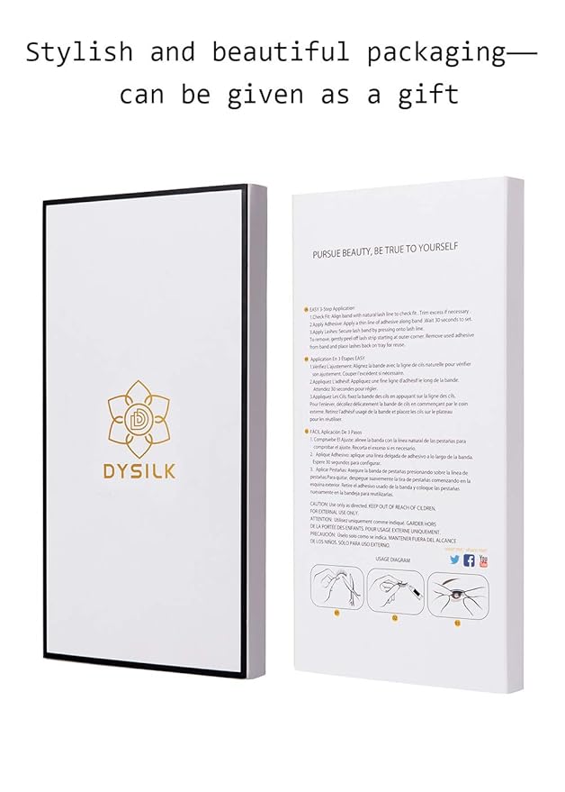 DYSILK Fake Eyelashes Natural Lash - Mink Lashes 5 Pairs 6D Wispy Lash Pack - Eye Lashes Strip Eyelash Extension Kit Reusable False Lashes Natural Look | 002-16mm